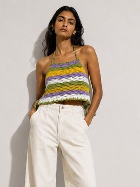 Zara Yellow and Purple Knit Fabric